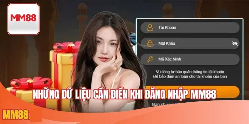 Những dữ liệu cần điền khi đăng nhập MM88